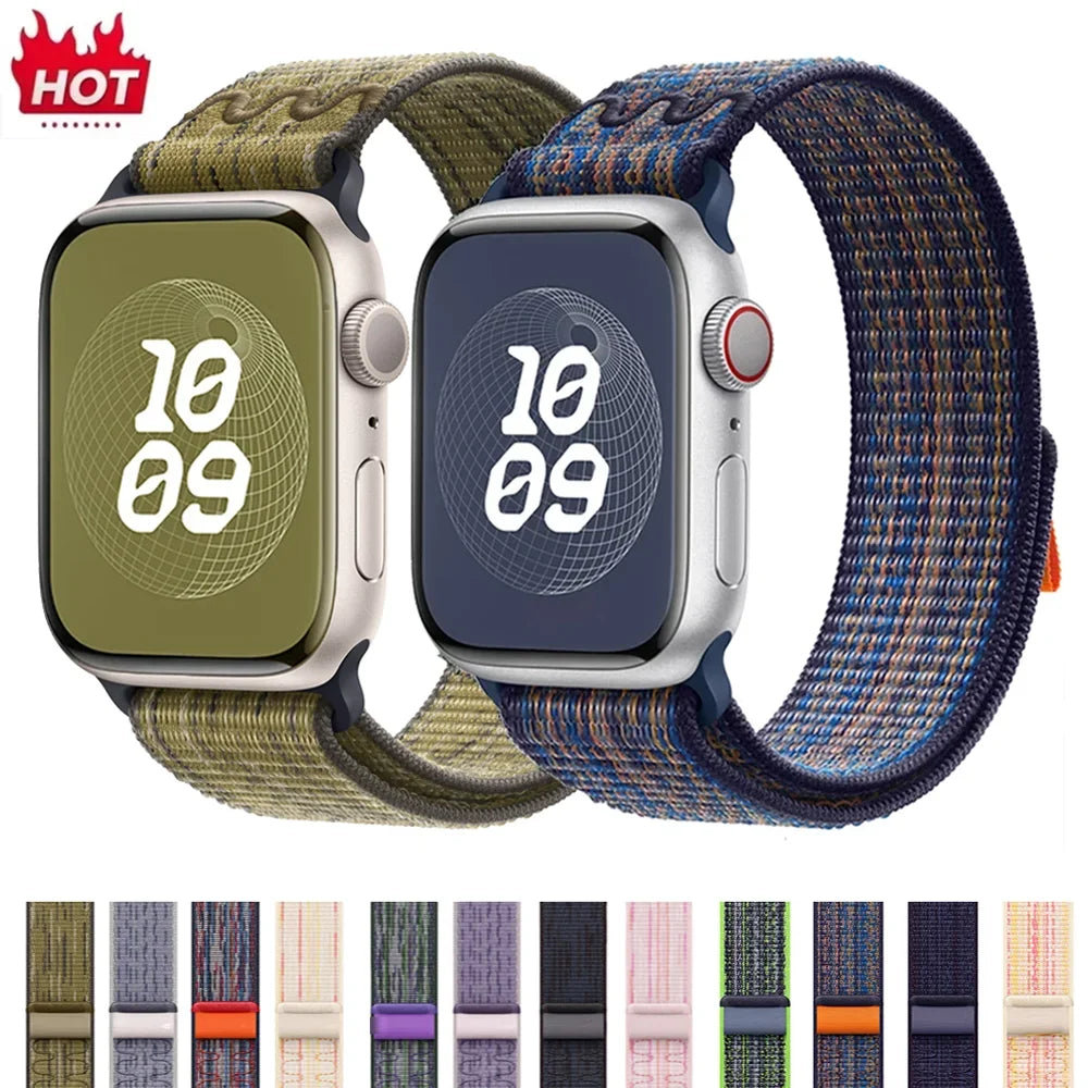 Sport Loop band for Apple Watch band Ultra 2 49mm 45mm 41mm 38mm 44mm Nylon band Apple Watch Series 10 9 8 7 6 5 4 SE 46mm 42mm