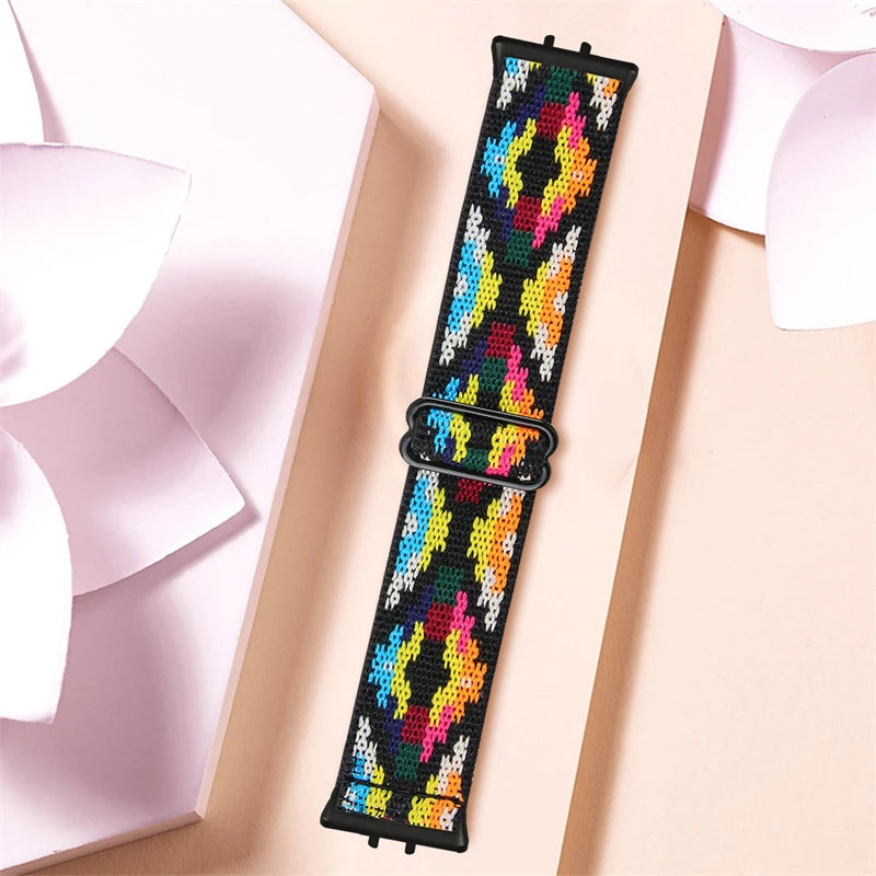 Elastic Nylon Strap For Samsung Galaxy Fit 3 Watch Bracelet Vintage Bohemian National Style Watchband For Samsung Fit 3 SM-R390