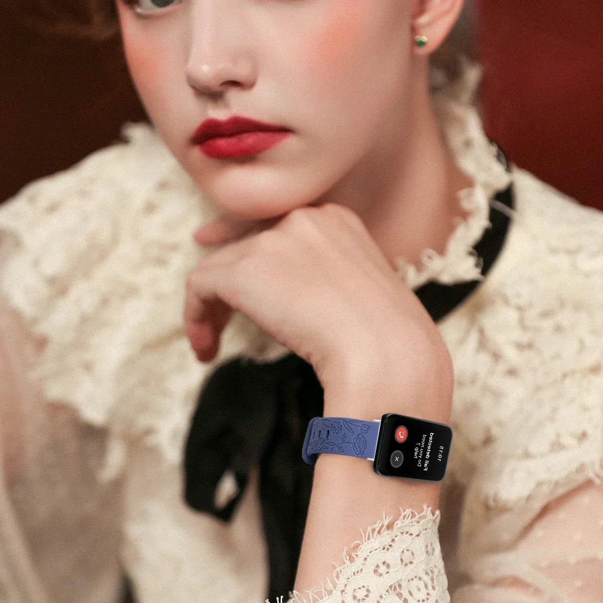 Prints Design Strap for Samsung Galaxy Fit 3 Watch Band Silicone Engraving Bracelet for Samsung Galaxy Fit 3 Floral Wristband