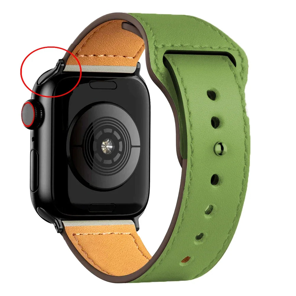 Leather band For Apple Watch Ultra 2 49mm 44mm 40mm 41mm 45mm 38mm 42mm wrist band for Apple Watch Series 9 8 7 3 4 5 6 se