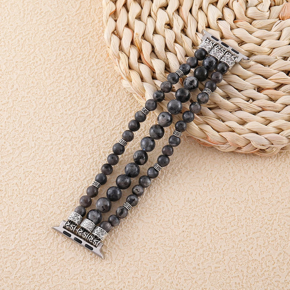 African Jasper Smart Watch band 38mm 45mm Elastic Couple Wristwatch band Apple Watch Handmade Jewelry