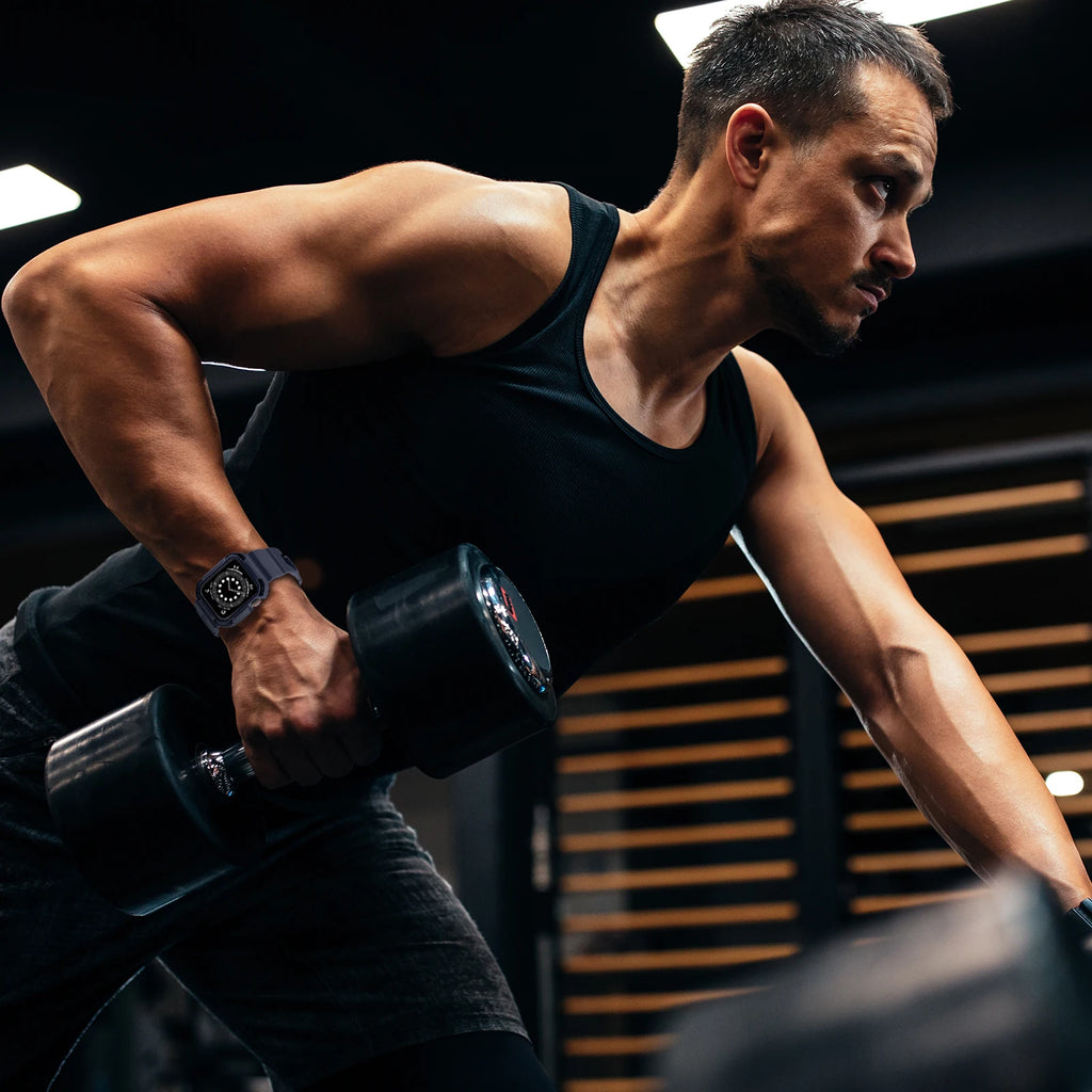 Rugged Armor Pro Designed 44mm 42mm band for Apple Watch band with Case for Apple Watch 44mm 42mm Series 6 SE 5 4