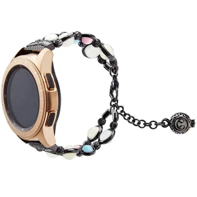 Correa de Metal luminoso para Samsung Galaxy Watch, pulsera clásica de 22mm, 20mm, 40mm, 44mm, 4, 45mm, 42mm, Active 2
