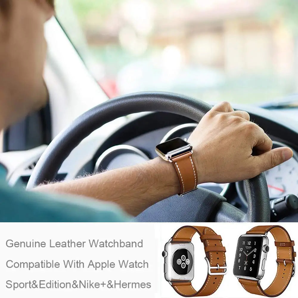 Leather watch band for Apple Watch 11 band 46mm 42mm 44mm 40mm 41mm 45mm 49mm 38mm band Apple Watch Series 10 Ultra3 9 8 7 6 5 SE 3