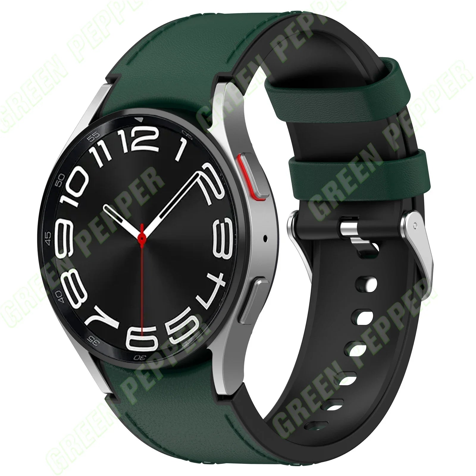 Leather Silicone Strap for Samsung Watch 6/5/4 40 44mm 4/6 Classic 42 43mm 46 47mm Leather Grain Band for Galaxy Watch 5pro 45mm