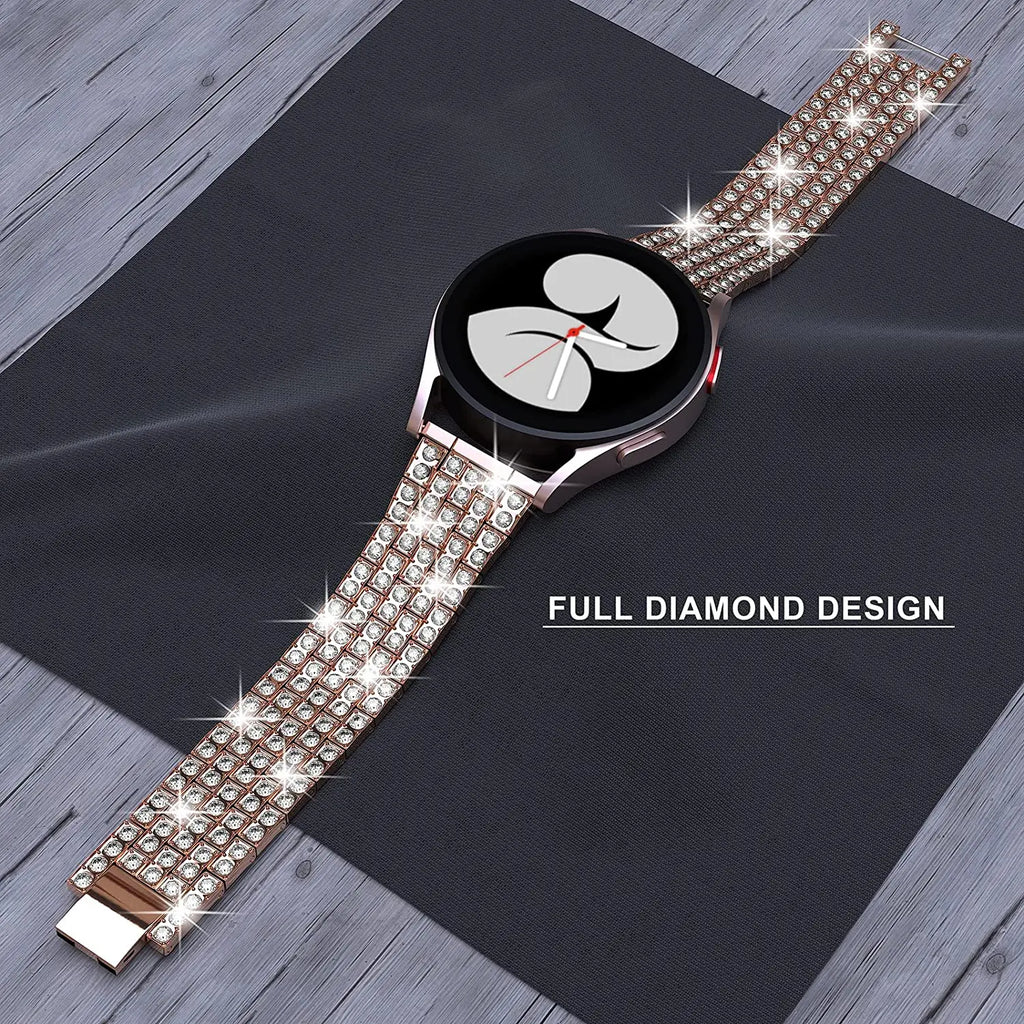 20/22mm Metal Strap for Samsung Galaxy Watch 7/6/5/4/Classic 47mm/active 2 Gear s3 Diamond Bracelet for Huawei GT234 5 pro 46mm