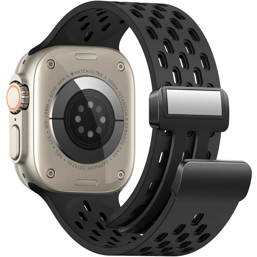 Magnetic band For Apple Watch Ultra 2 band 49mm 44mm 45mm 40mm 41mm 42mm 46mm 45mm Silicone band Apple Watch Series 10 9 7 8 SE 6 5