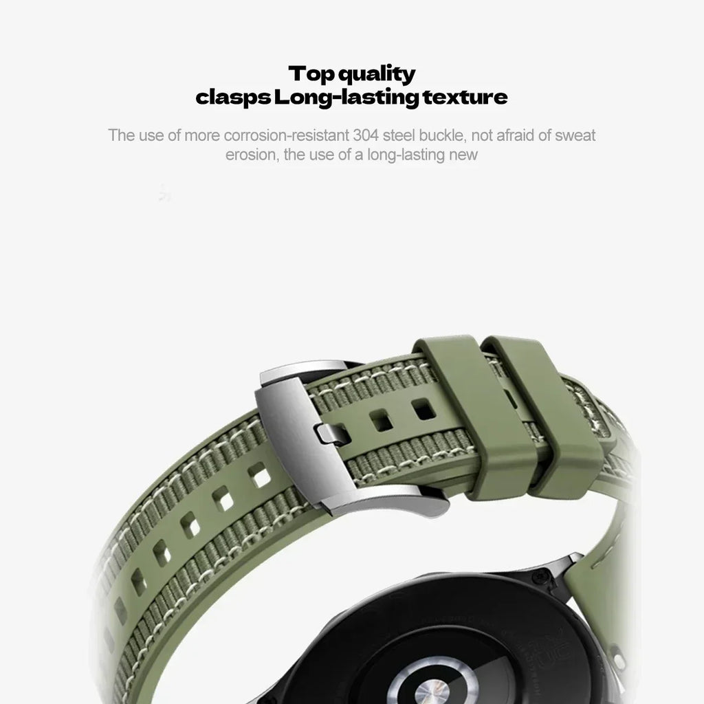 Silicone Nylon Strap for Samsung Galaxy Watch Ultra 8-7 47mm Comfortable Breathable Band Bracelet for Galaxy Watch Ultra 7 47mm