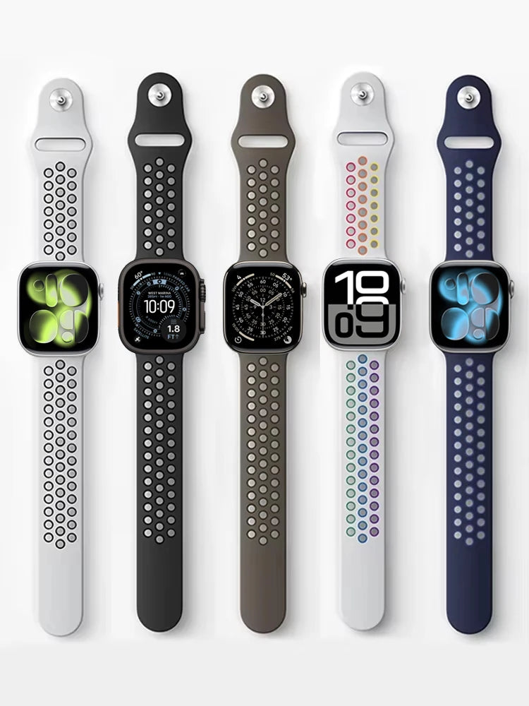 Official band For Apple Watch band 11 42mm 46mm 44mm 41mm 40mm 45mm Silicone band Apple Watch 10 9 8 7 6 5 SE 3 Ultra 3 2 49mm