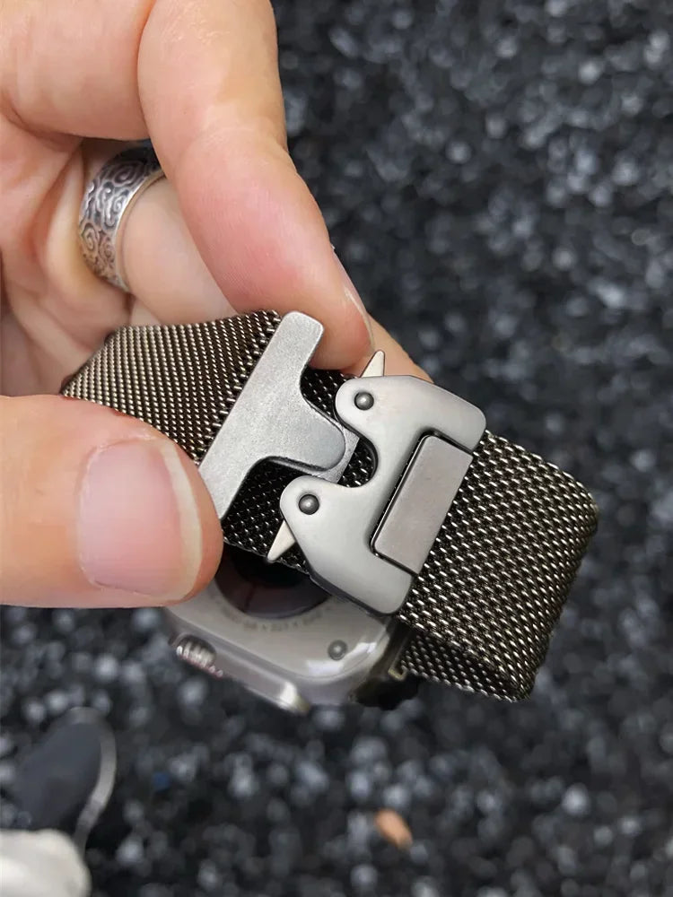 Titanium band For Apple Watch Ultra 2 49mm Series 10 9 8 7 6 5 4 SE 46mm 42mm 41mm 45mm 44mm 38mm 40mm Milanese Loop Accessories