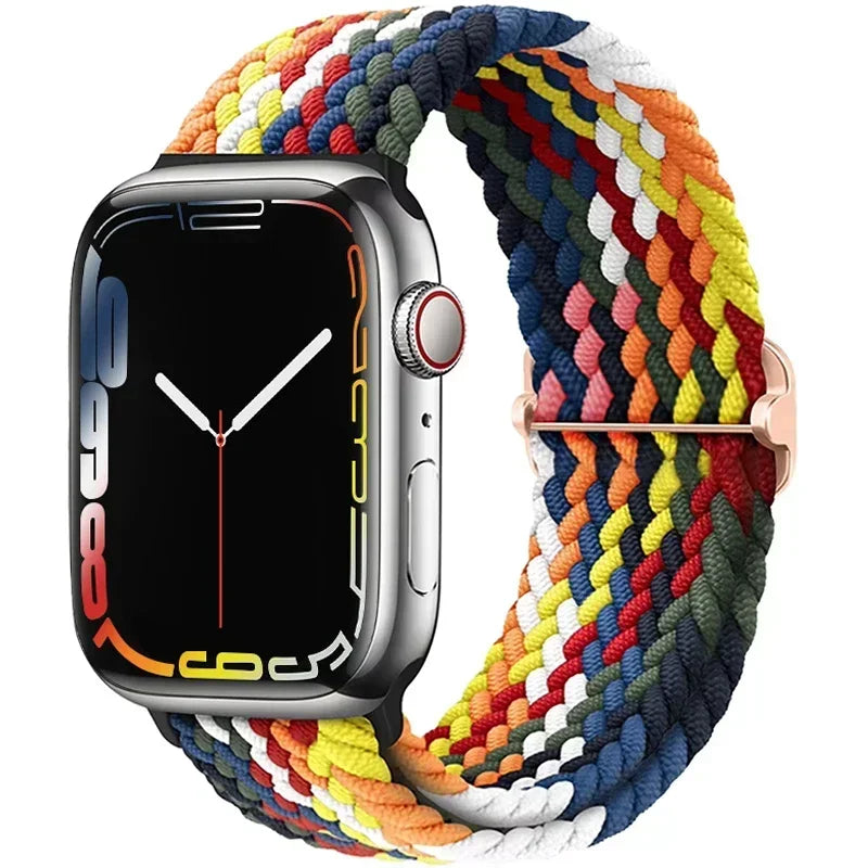 Braided Nylon band for Apple Watch band Ultra 2 49mm Series 10 46mm 42mm 44mm 40mm 41mm Adjustable band Apple Watch 9 8 7 6 SE 5 4
