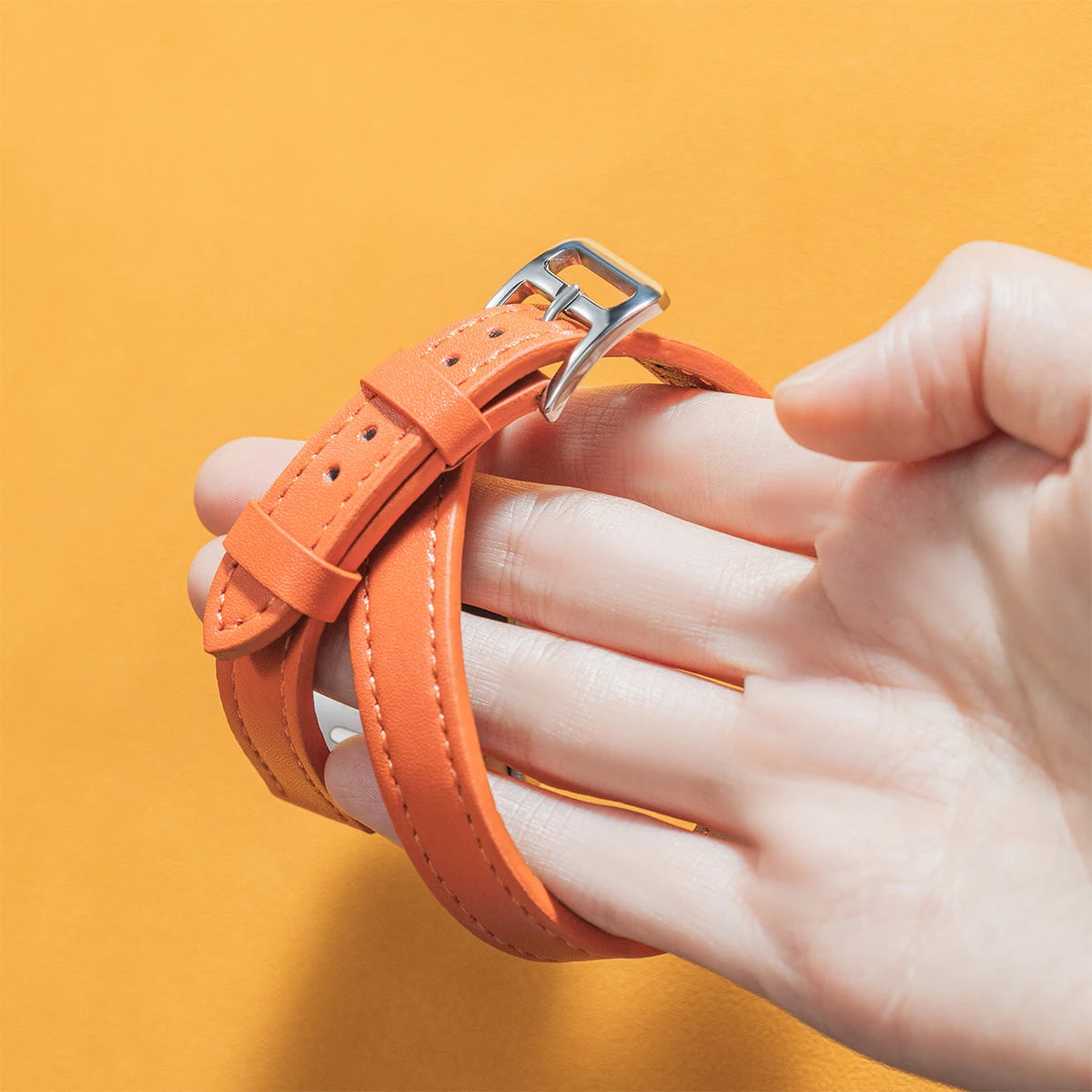 For Apple Watch band 40mm 41mm Double Tour leather band 45mm 44mm Series 9 8 7 6 SE 5 4 for Apple Watch 11 10 42mm 46mm Fashion Correa