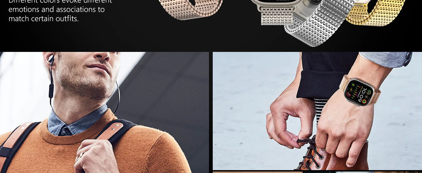 Magnetic Stainless Steel band for Apple Watch band 45mm 44mm 49mm 42mm metal belt band Apple Watch Series 9 8 7 6 3 5 SE Ultra 2