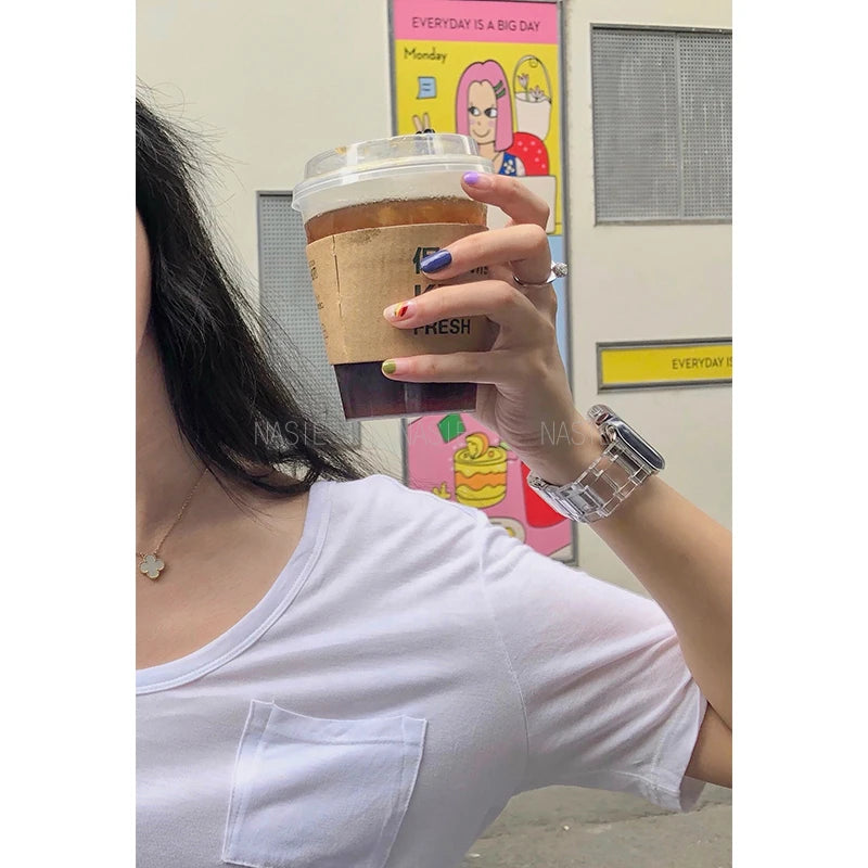 Transparent Link Bracelet For Samsung Galaxy Fit 3 Glacier Strap For Samsung Fit 3 Smart Watch Correa Accessories