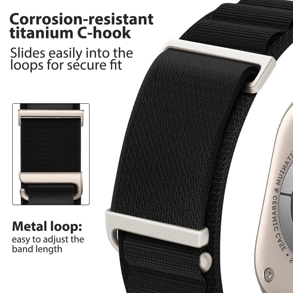 Alpine Loop band For Apple Watch Ultra band 49mm 46mm 45mm 44mm 41mm C Clasp Nylon Wristband For Apple Watch Series 10 42mm 9 8 7 6 5