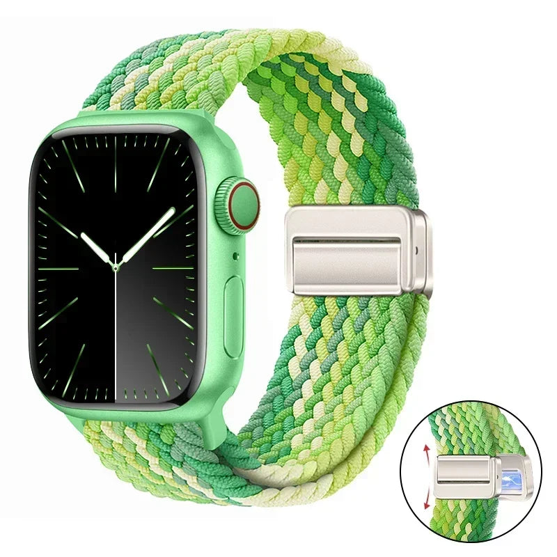 Magnetic Braided band For Apple Watch band 46mm 42mm 45mm 41mm 44mm 40mm Ultra 2 49mm Nylon band Apple Watch 10 9 8 7 6 5 4 SE