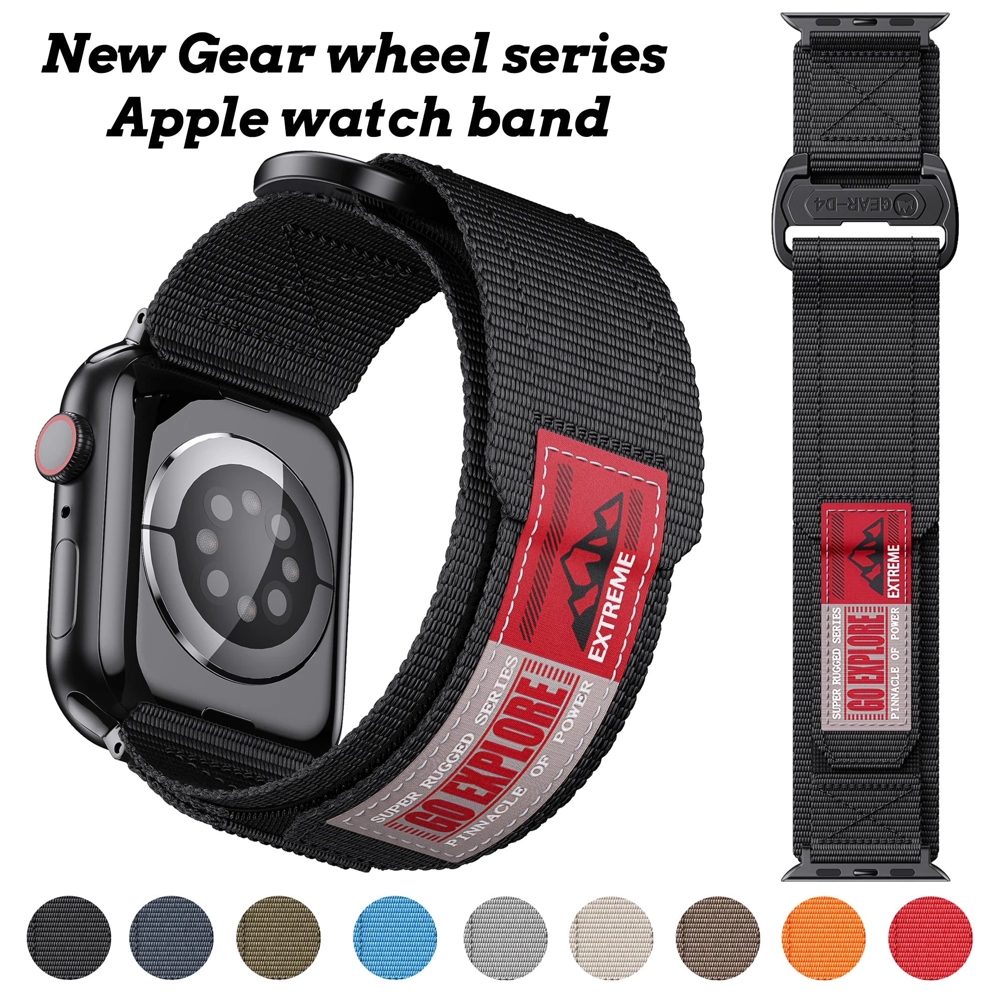 Nylon band Gear Series for Apple Watch band 42mm 44mm 45mm 46mm 49mm Apple Watch7 8 9 SE 10 Watch band Replacement band Watch 10