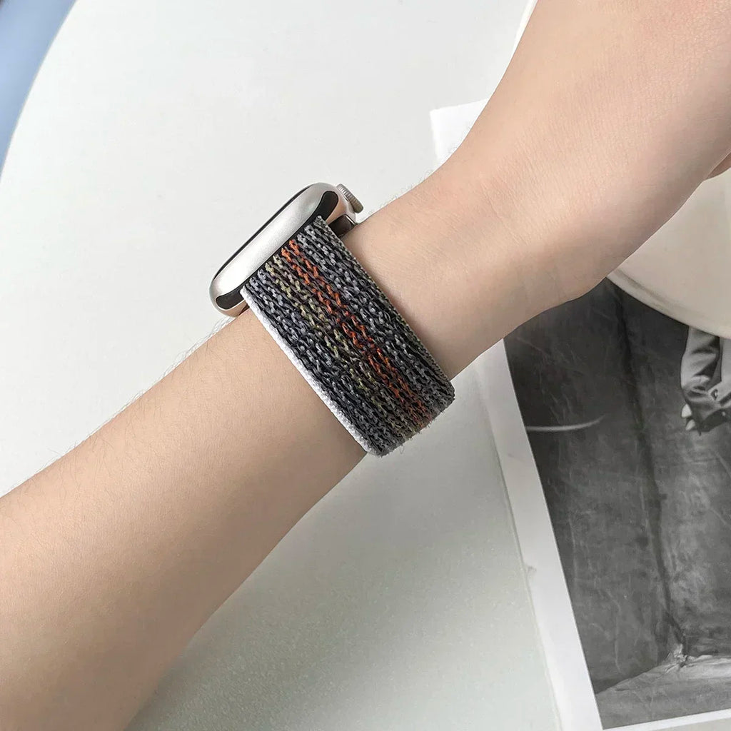 Nylon Loop For Apple Watch band 45mm 44mm 49mm 46mm 40mm 41mm 38mm 42mm Correa band Apple Watch Series 6 SE 7 8 9 10 Ultra 2 band