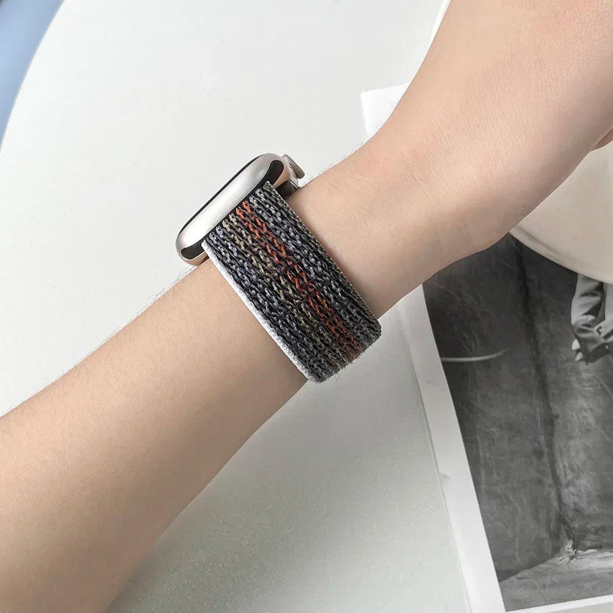 Nylon Loop For Apple Watch band 45mm 44mm 49mm 46mm 40mm 41mm 38mm 42mm Correa band Apple Watch Series 6 SE 7 8 9 10 Ultra 2 band