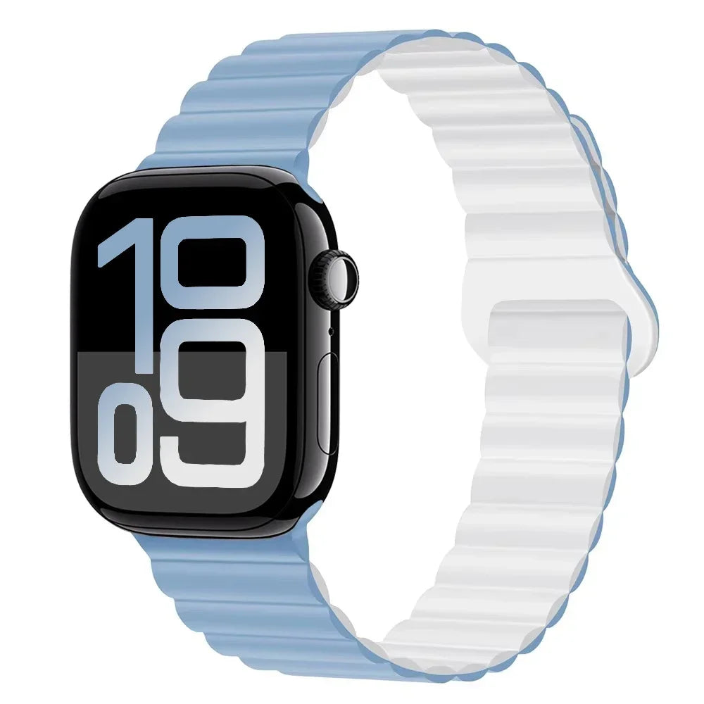 Silicone band for Apple Watch Ultra 3 2 1 49mm 11 10 42mm 46mm Magnetic band for Series 9 8 7 6 5 4 SE3 41mm 45mm 44mm 40mm