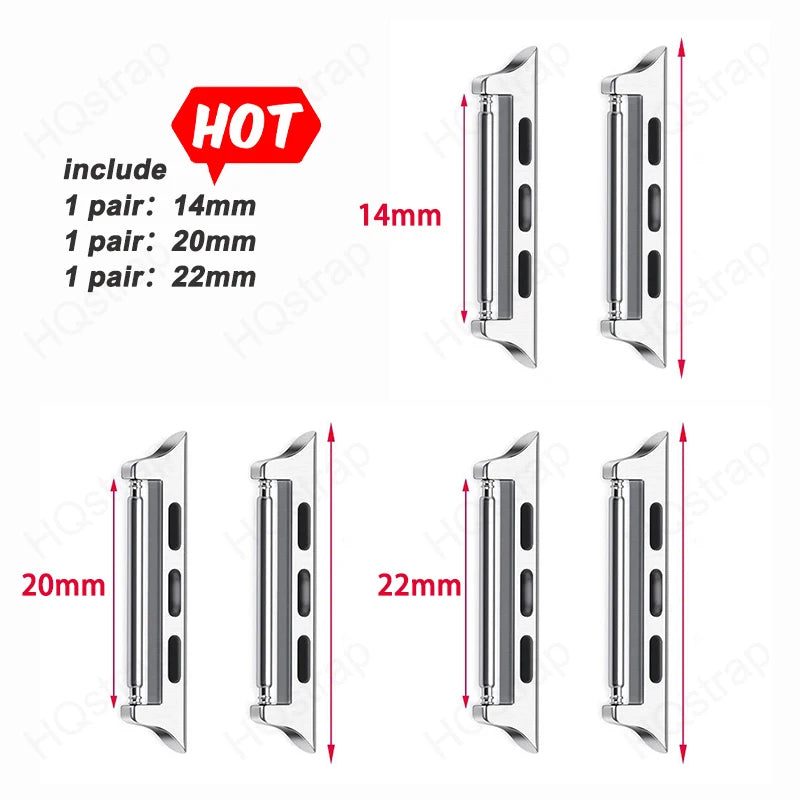 6 pces Connector for Apple Watch Ultra 2 49mm 44mm 45mm 42mm Stainless Steel Adapter for Apple Watch 9 8 7 6 5 4 SE 40mm 41mm 38mm
