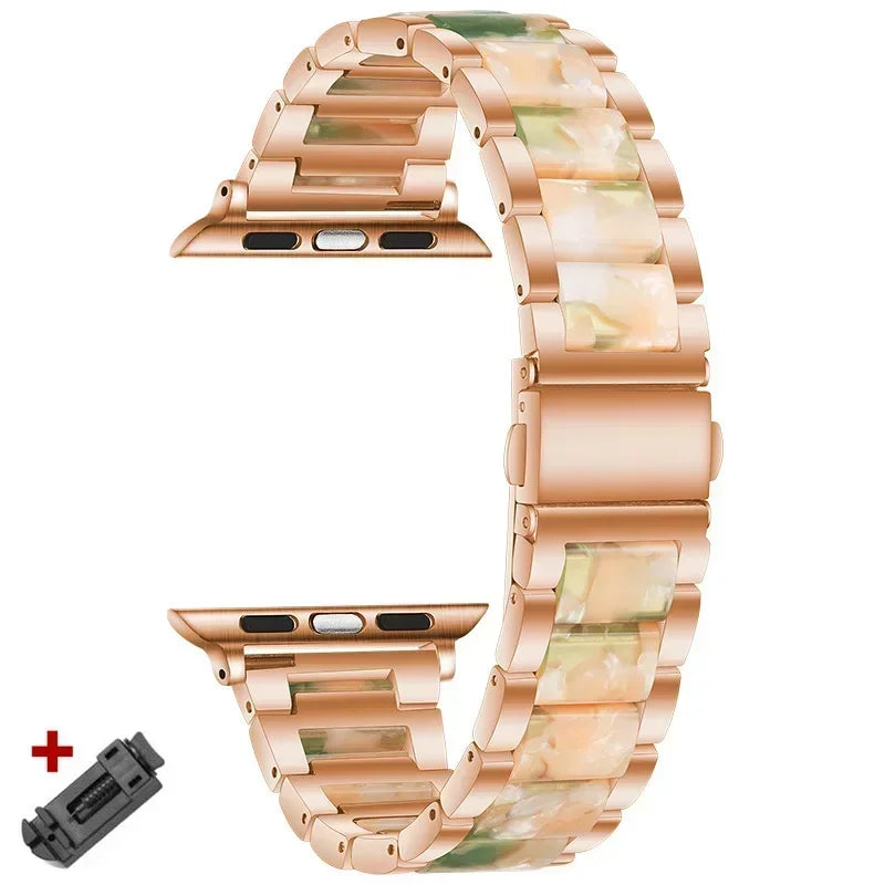 Women Resin band for Apple Watch Ultra 3 2 49mm 11 10 42mm 46mm 9 8 41mm 45mm Luxury band for Apple Watch 6 5 SE 40mm 44mm Band