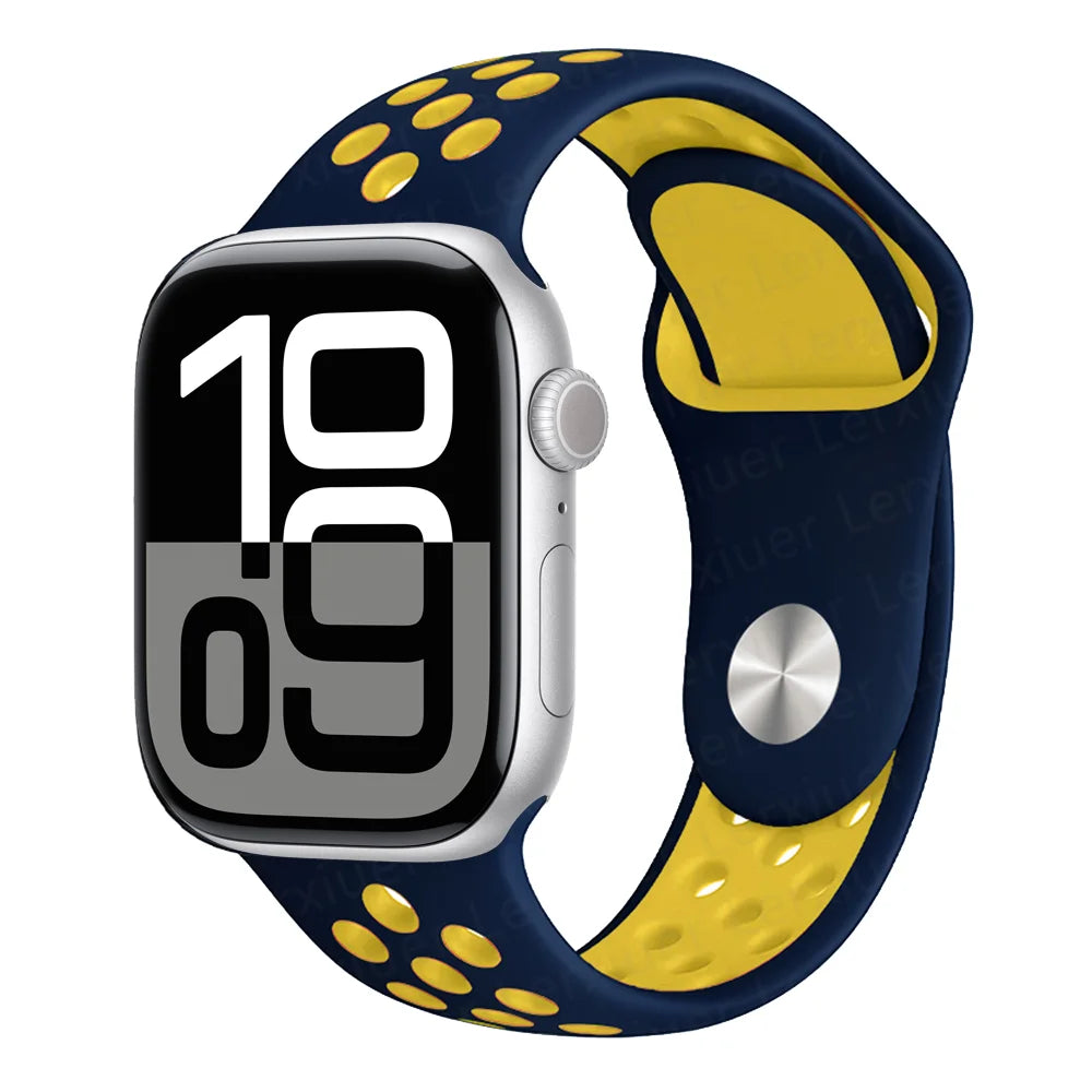 Official band For Apple Watch band Ultra 2 40mm 44mm 46mm 49mm 41mm 42mm 45mm Silicone band correa Apple Watch 11 10 9 8 7 6 SE3 band