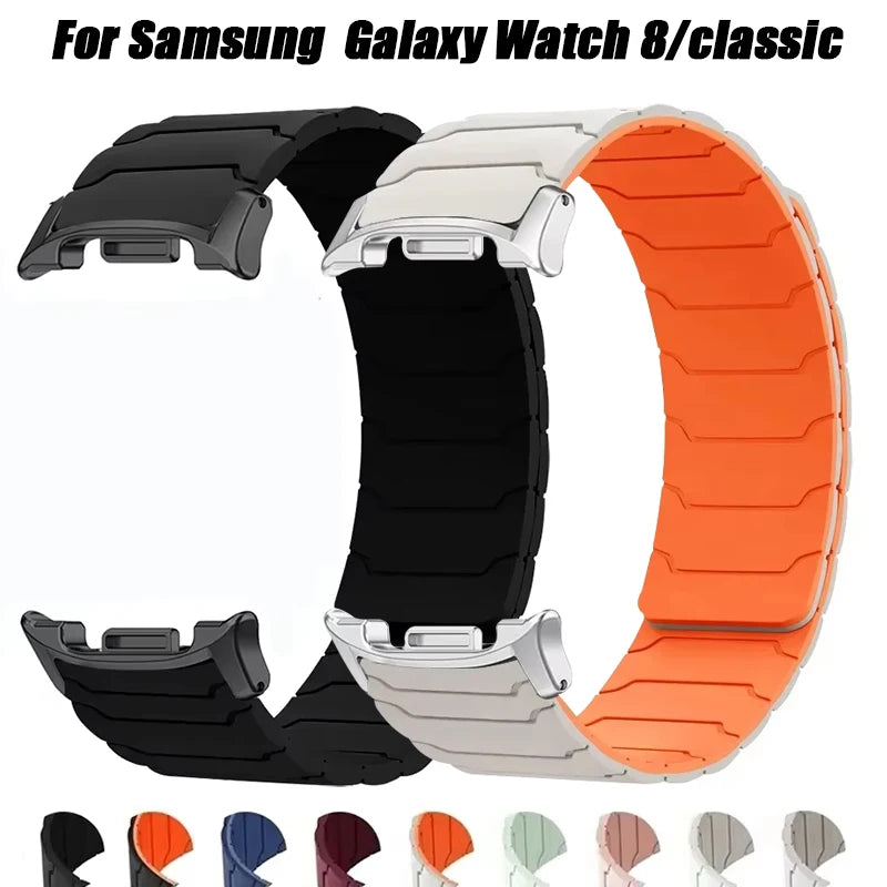 Magnetic Loop Strap for Samsung Galaxy Watch 8/8 Classic Sports Silicone Replacement Bracelet 46mm 40mm 44mm No Gaps WatchBand