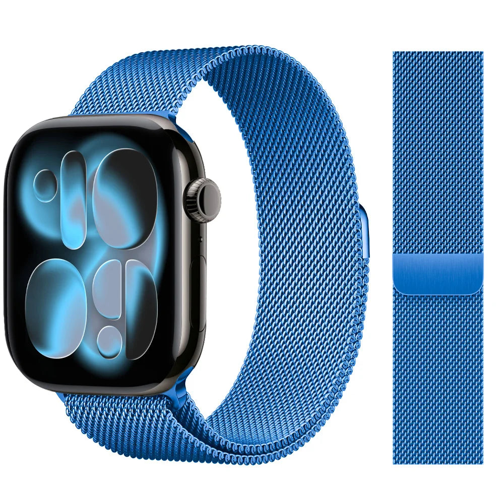 For Apple Watch band 11 10 9 8 SE 46mm 42mm 44mm 45mm Ultra 3 2 49mm 41mm Milanese Loop metal band correa Apple Watch bands
