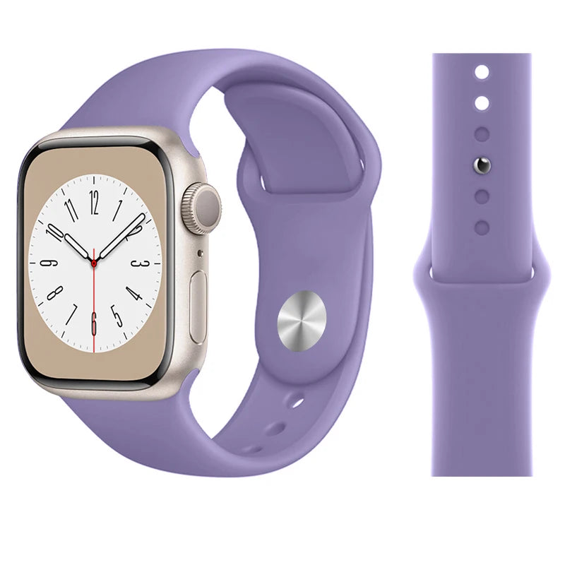 Silicone band For Apple Watch band 45mm 46mm 44mm 41mm 40mm 42mm Sport Correa band Apple Watch Series 11 10 SE 9 8 7 6 5 Ultra 3