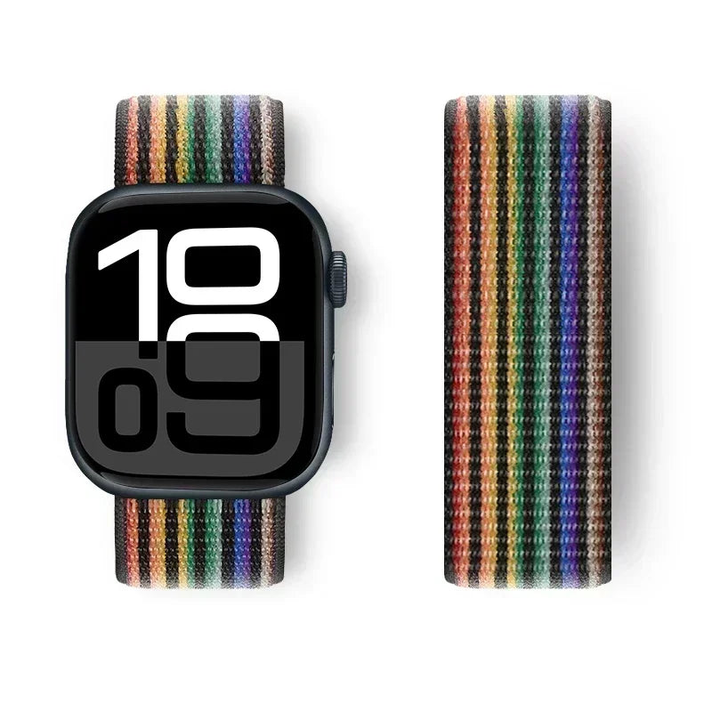 Nylon Loop For Apple Watch band 44mm 40mm 45mm 41mm 42mm 38mm 45mm sport band Apple Watch Series 9 8 7 SE 6 5 3 Ultra 2 49mm band