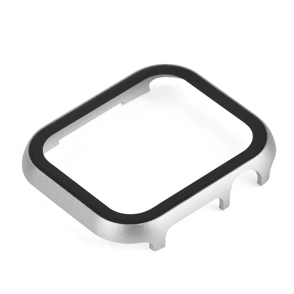 Metal Case + Tempered Film glass for Apple Watch 45mm 41mm 40mm 44mm 38mm 42mm Cover Apple Watch 9 8 7 6 5 4 3 SE Protective Case