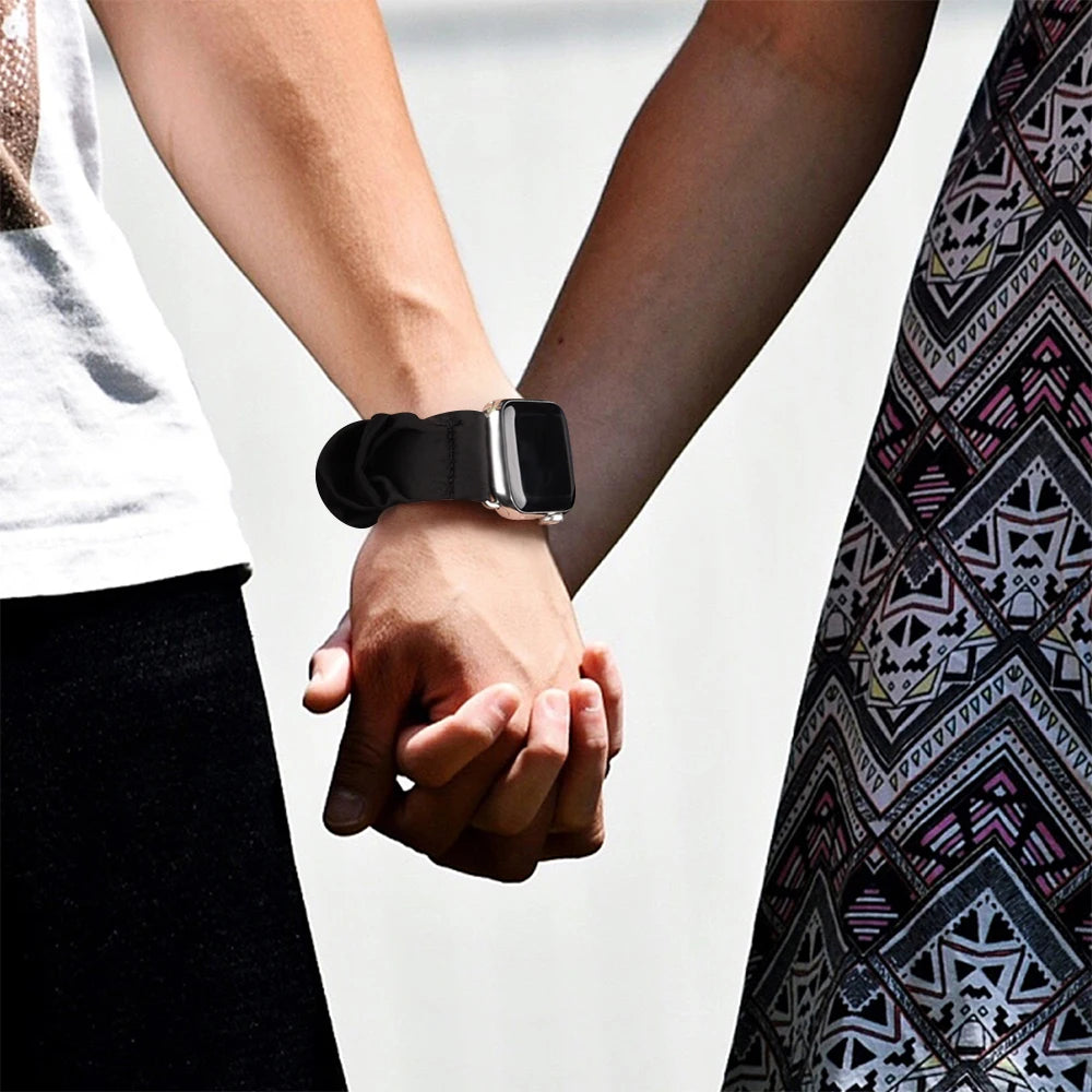 For Apple Watch band Series 8 7 SE 6 5 Ulta 49mm Elastic Scrunchie band for Apple Watch 44mm 40mm 38mm 42mm 41mm 45mm band Belt