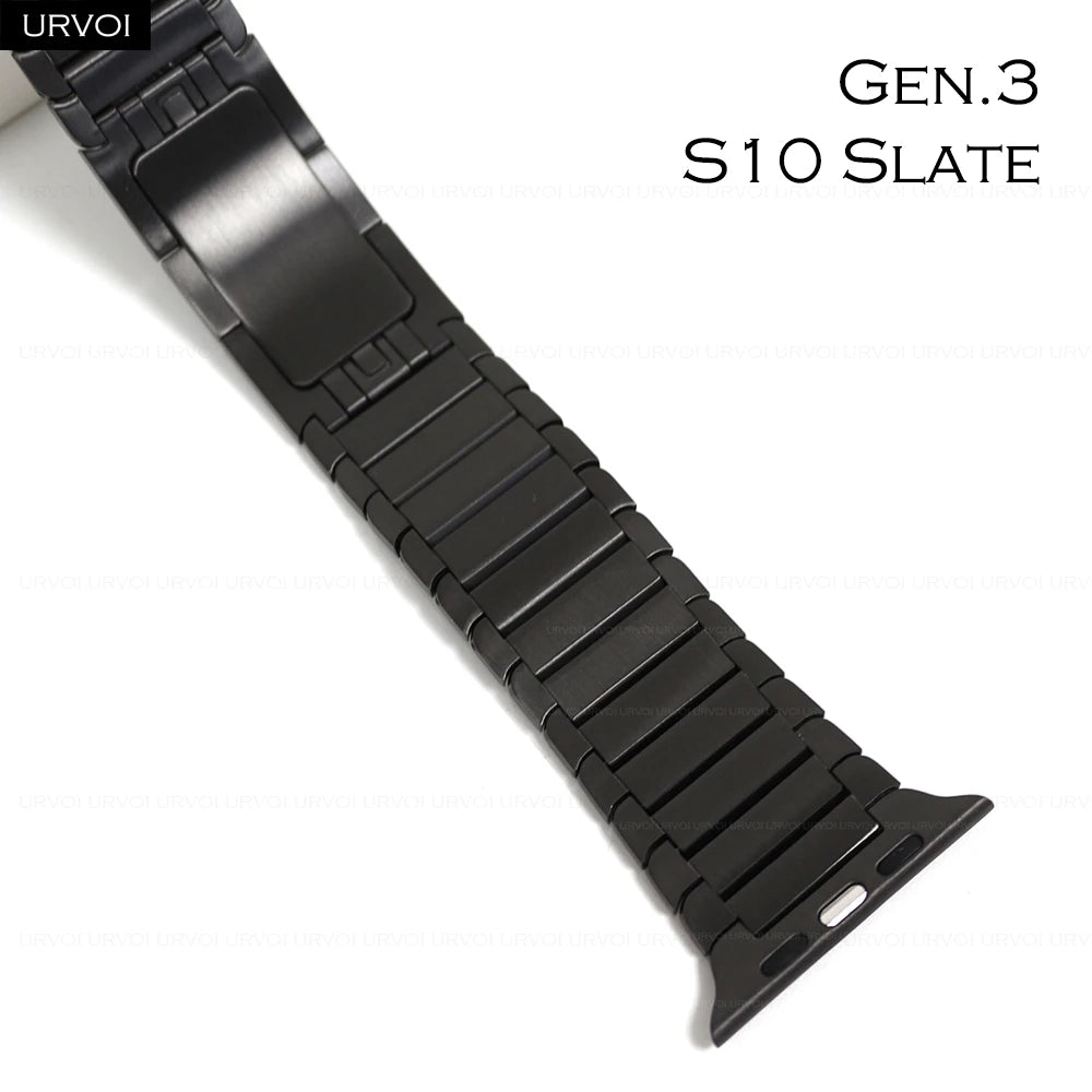 URVOI band for Apple Watch Ultra 3 2 Link band gen.1 3 stainless steel band butterfly clasp wristband for Apple Watch 45mm 46mm 49mm