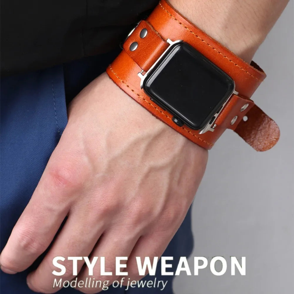 Genuine leather band for Apple Watch band loop 44mm 45mm watch band for Apple Watch Ultra 49mm 45mm 41mm 8 7 6 5 4 band accessories