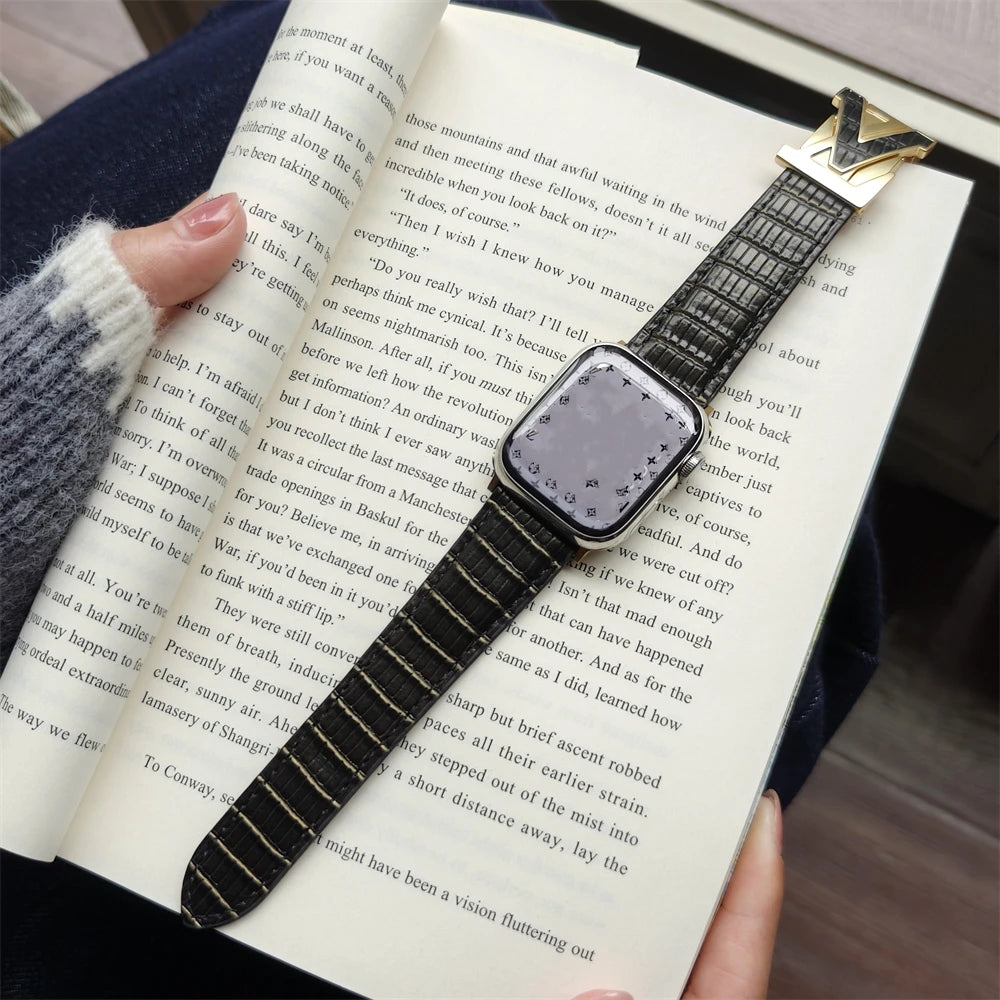 Luxury Fashion band for Apple Watch band 46mm Ultra 49mm 45mm 44mm 42mm 41mm 40mm 38mm metal Buckle band Apple Watch Series 11 10 9 8 7 6 ba