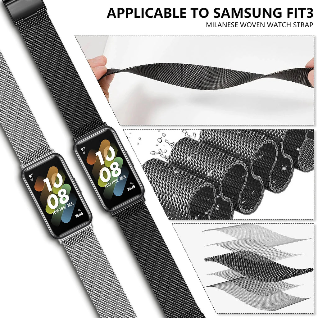 Metal Strap for Samsung Galaxy Watch Fit 3 Stainless Steel Bracelet Magnetic Milanese Loop Watchband for Galaxy Fit3 Accessories