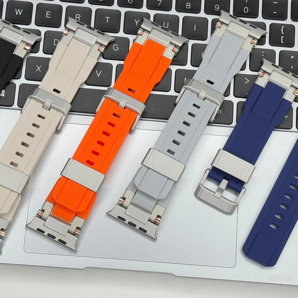 Men's Sport TPU band for Apple Watch band Ultra 2 49mm 46mm 45mm 44mm 42mm Silicone band for Apple Watch Series 10 9 8 7 6 5 4