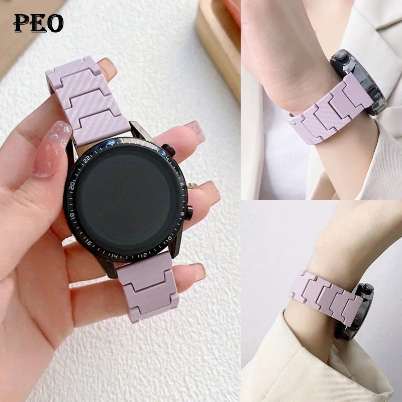 Carbon fiber strap For Samsung Galaxy 7/6/6 classic/5/pro/4/Active band 20mm 22mm bracelet Huawei watch GT 4-3-Pro-2e watchbands