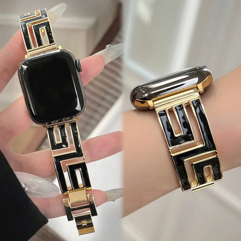 Luxury metal band for Apple Watch S10 46mm 42mm Ultra 2 49mm 9 8 7 45mm 41mm Women band for Apple Watch SE 6 5 4 40mm 44mm 38mm