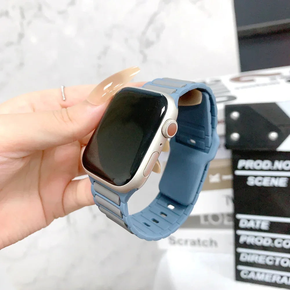 Silicone band for Apple Watch 10 band 46mm 45mm 44mm 49mm 42mm 40mm 38mm correa band Apple Watch Series 9 8 7 6 5 SE Ultra 2 band