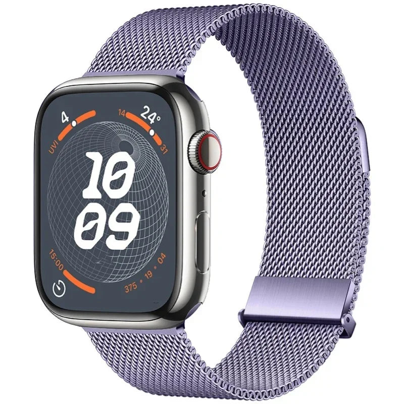 Milanese Loop band For Apple Watch Ultra 2 49mm 11 10 9 8 7 6 5 4 SE Magnetic Buckle Wristband Apple Watch 46mm 42mm 45mm 41mm 44mm 40mm