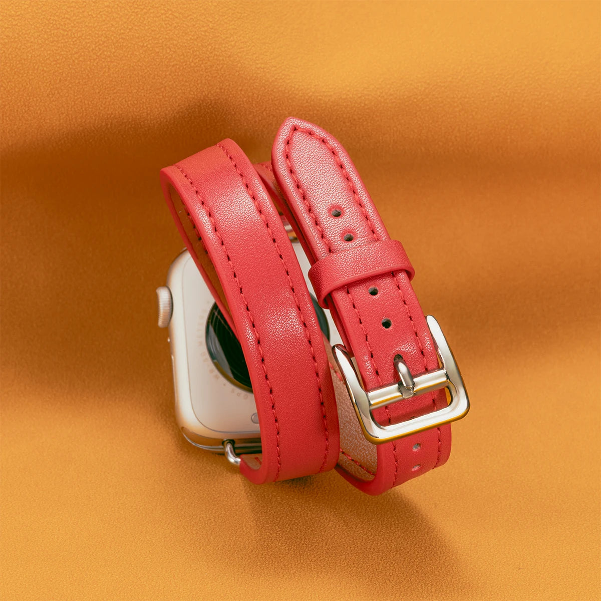 For Apple Watch band 40mm 41mm Double Tour leather band 45mm 44mm Series 9 8 7 6 SE 5 4 for Apple Watch 11 10 42mm 46mm Fashion Correa