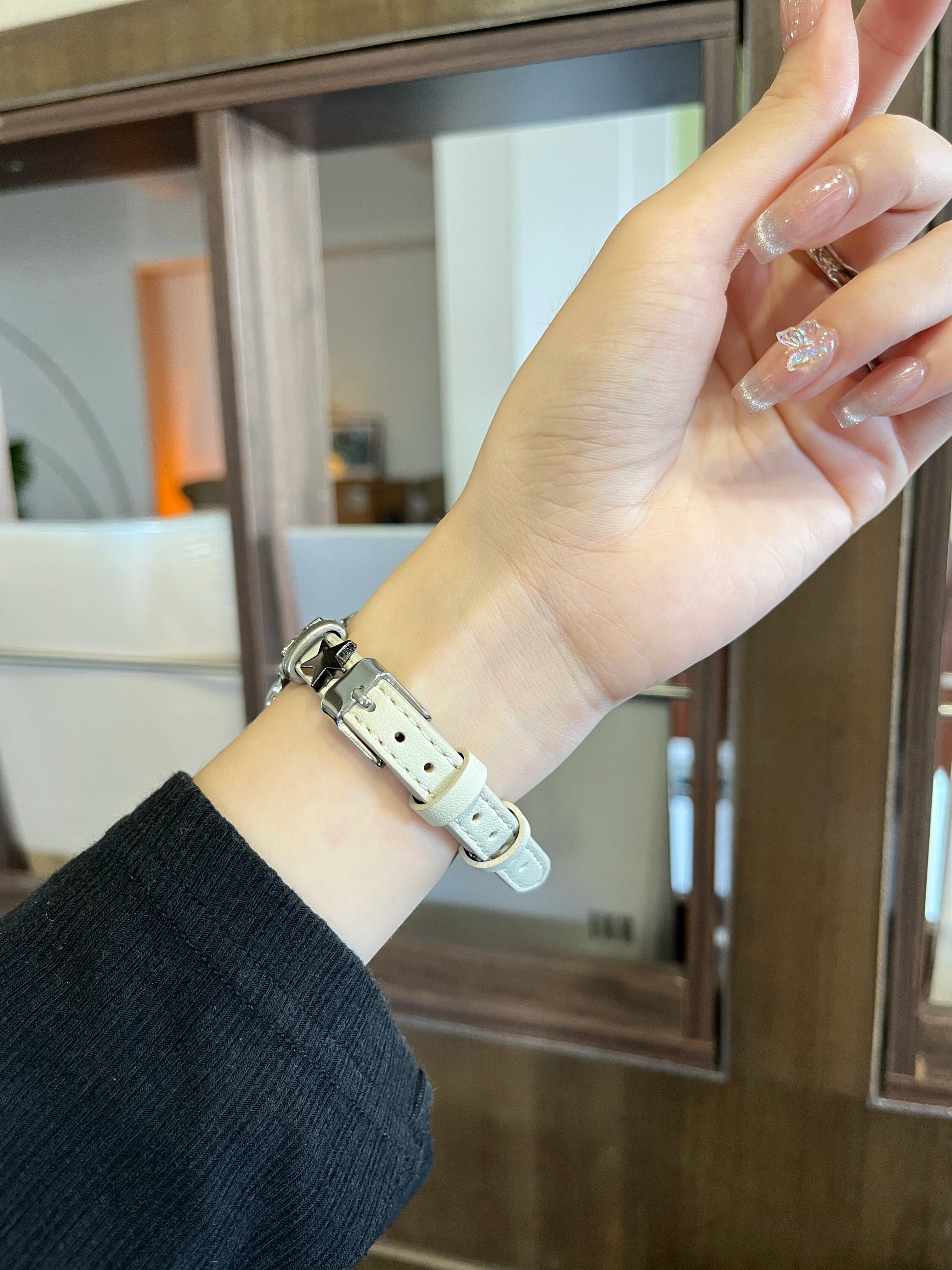 Slim star For Apple Watch band women Ultra 11 10 9 8 7 6 5 4 3 2 1 SE 38mm 40mm 41mm 42mm 44mm 45mm 46mm Leather Loop