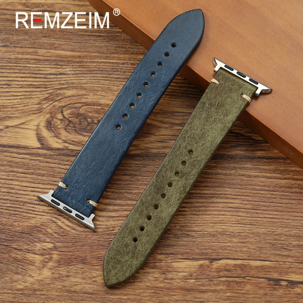 Cowhide band 49mm 46mm 45mm 44mm 42mm 41mm 40mm 38mm for Apple Watch Leather watch band for Apple Watch Series 1 10 Ultra SE 2 Watch Accesso