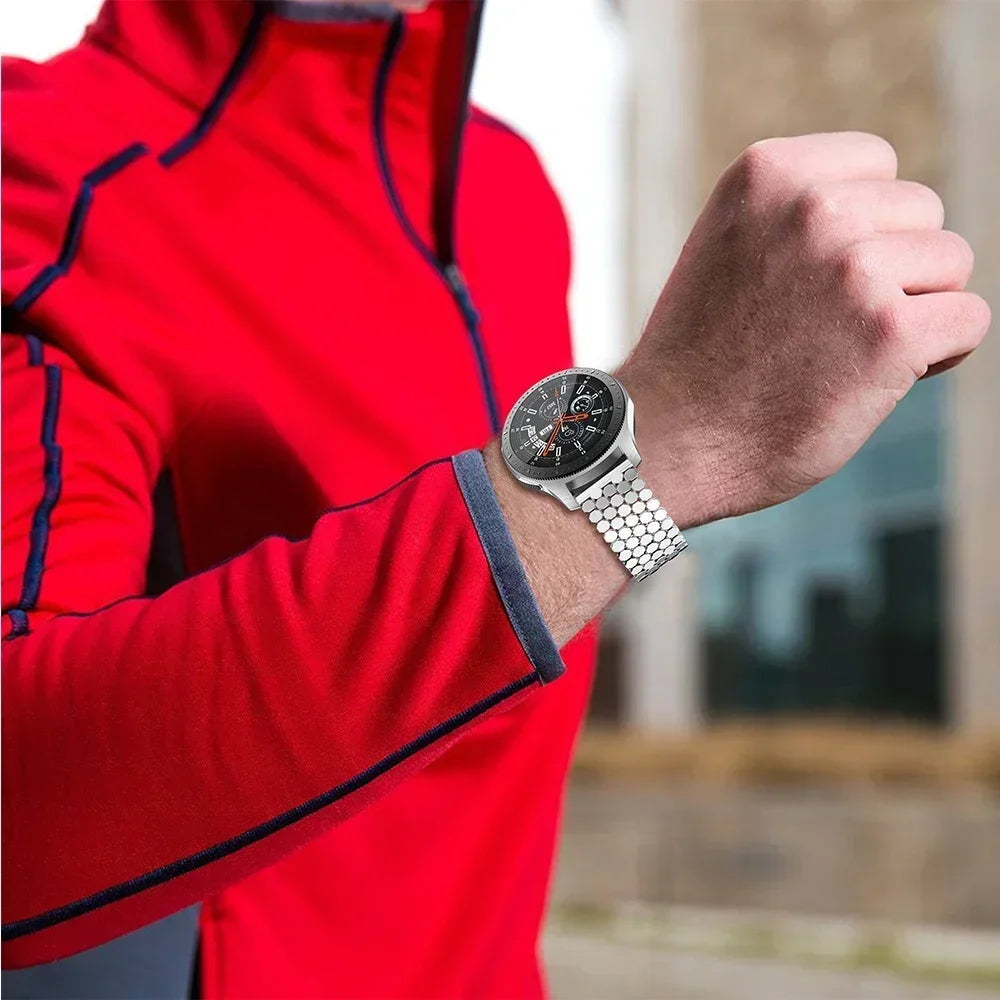 22mm 20mm Stainless Steel Strap for Samsung Galaxy Watch 3 45mm Band Gear S3 Active 2 Correas for Huawei Watch GT 3Pro Bracelet