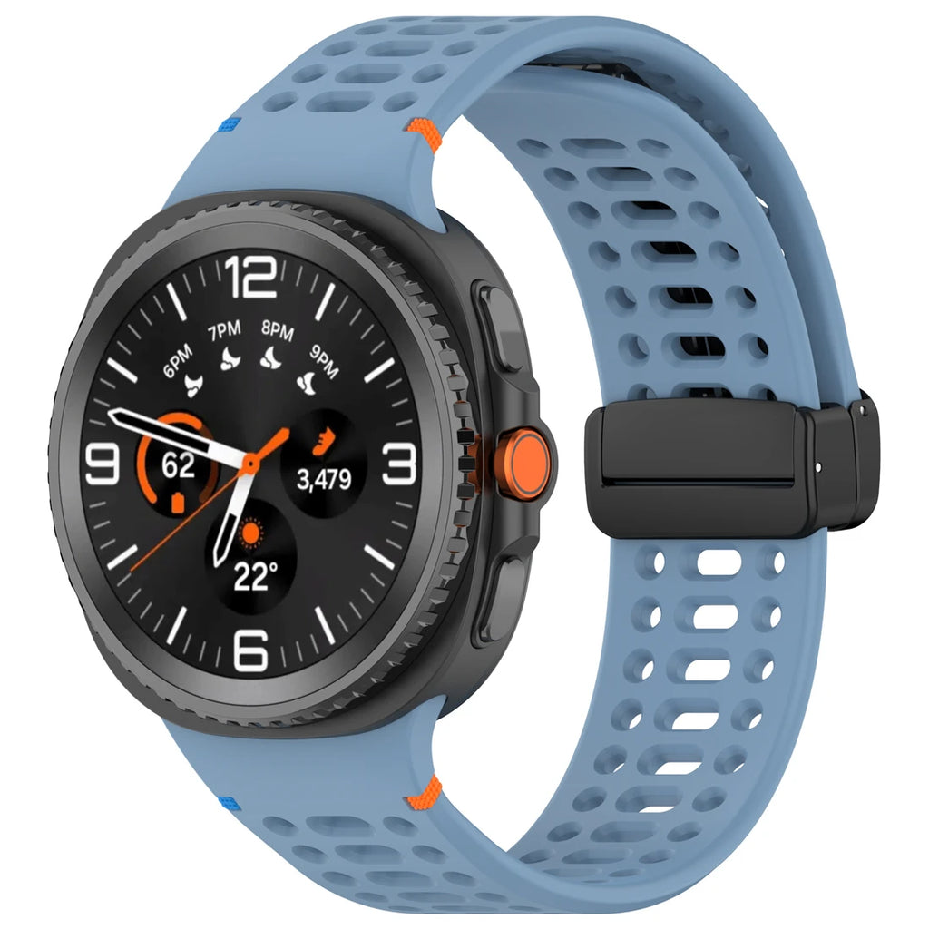 Air Hole Strap for Samsung Galaxy Watch 8 40mm 44mm Silicone Magnetic Buckle Wristband for Galaxy Watch 8 Classic Accessories