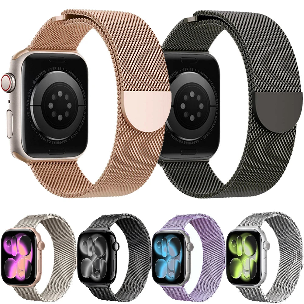 Magnetic Milanese band for Apple Watch 11 10 46mm 42mm Ultra 3 2 49mm band for Apple Watch 9 8 7 6 5 SE 3 44mm 45mm 40mm 41mm Band
