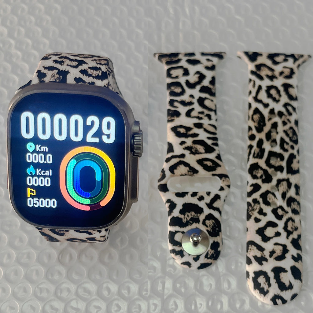 Silicone band For Apple Watch Ultra band 49mm 46mm 45mm 44mm Zebra pattern correa band Apple Watch Series 11 10 9 8 7 Watchbands