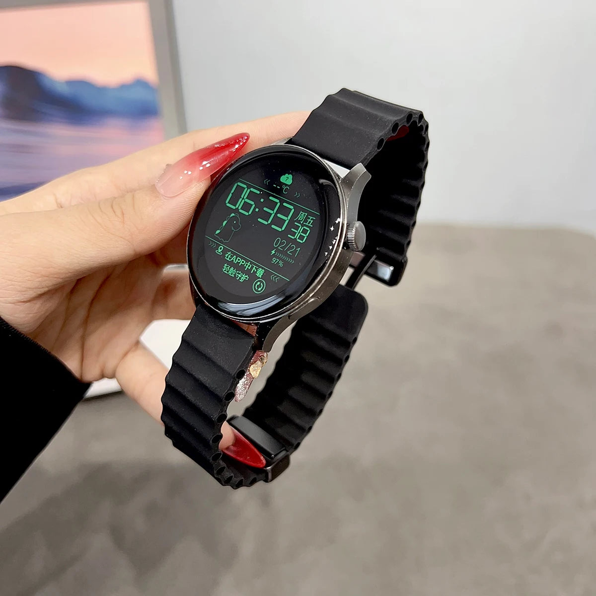 Ocean Silicone Loop Strap For Samsung Galaxy Watch 7 6 5 40mm 44mm Adjustable Bracelet Watchband For Galaxy 4 6 Classic 20/22mm